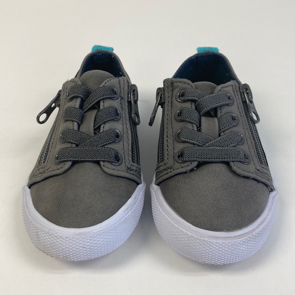 Cat & Jack Gray Zip Up Sneakers Size 7 PAIR B